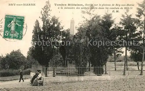 AK / Ansichtskarte Bry sur Marne Tombes Militaires Kat. Bry sur Marne