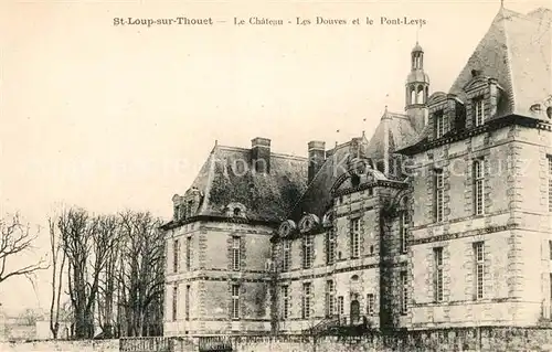 AK / Ansichtskarte Saint Loup sur Thouet Le Chateau Les Douves et le Pont Levis