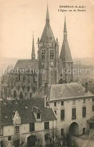 AK / Ansichtskarte Dourdan Eglise vue Donjon Kat. Dourdan