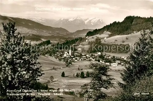 AK / Ansichtskarte Oberstaufen Panorama Dreilaenderblick Bayern oesterreich Schweiz Kat. Oberstaufen