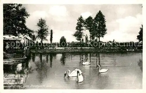 AK / Ansichtskarte Kandel Pfalz Schwanensee Stadtpark Kat. Kandel