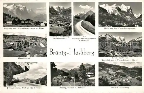 AK / Ansichtskarte Hasliberg Bruenig BE Maegisalp Wetterhorngruppe Eiger Berner Alpen Landschaftspanorama Kat. Bruenig