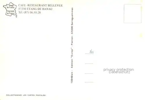 AK / Ansichtskarte Etang de Hanau Restaurant Cafe Bellevue