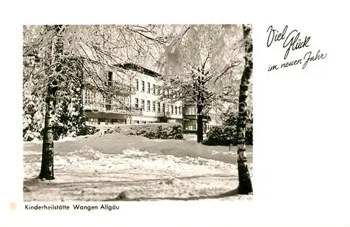 AK / Ansichtskarte Wangen Allgaeu Kinderheilstaette Winterlandschaft Glueckwunschkarte Kat. Wangen im Allgaeu