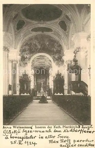 AK / Ansichtskarte Weissenau Innenraum der Kirche Kat. Ravensburg