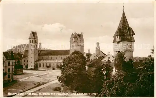 AK / Ansichtskarte Ravensburg Wuerttemberg Frauentor Gruenem Turm Kat. Ravensburg