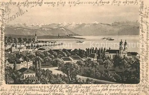 AK / Ansichtskarte Friedrichshafen Bodensee Panorama Schloss  Kat. Friedrichshafen