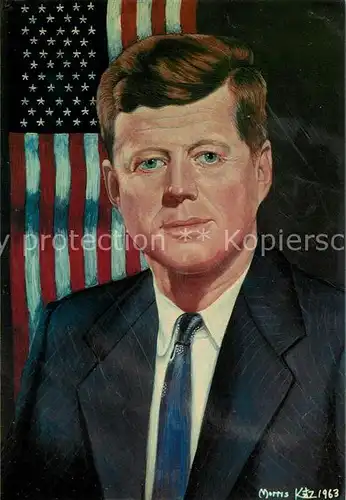 AK / Ansichtskarte Politiker John F. Kennedy Kuenstlerkarte Morris Katz Kat. Politik