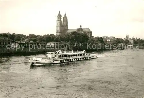 AK / Ansichtskarte Motorschiffe Erich Weinert Magdeburg Elbe Dom  Kat. Schiffe