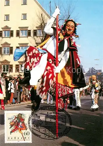 AK / Ansichtskarte Karneval Fasnacht Schwaebisch Alemannische Fasrnacht Narrensprung Federahannes Rottweil  Kat. Feiern und Feste