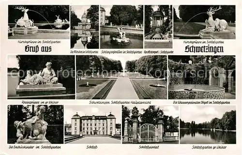 AK / Ansichtskarte Schwetzingen Schloss Moschee Hirschgruppe Kat. Schwetzingen