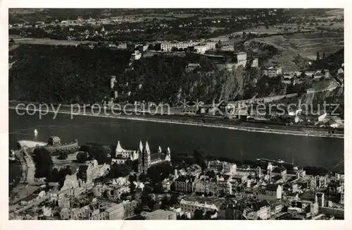 AK / Ansichtskarte Koblenz Rhein Fliegeraufnahme Ehrenbreitstein Kat. Koblenz