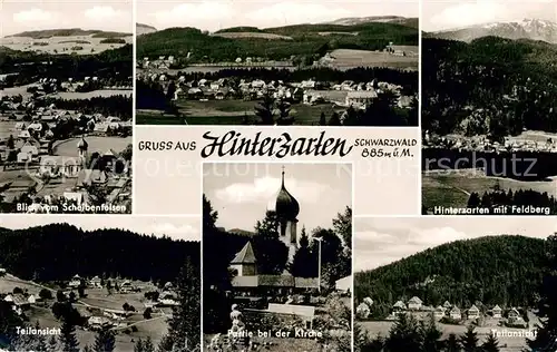 AK / Ansichtskarte Hinterzarten Kirche Panorama Blick vom Scheibenfelsen Feldberg Schwarzwald Kat. Hinterzarten