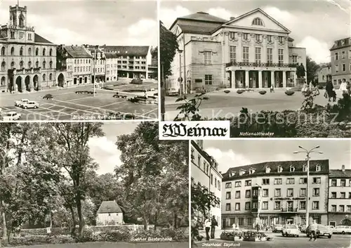 AK / Ansichtskarte Weimar Thueringen Rathaus Platz Nationaltheater Goethes Gartenhaus Interhotel Elephant Kat. Weimar