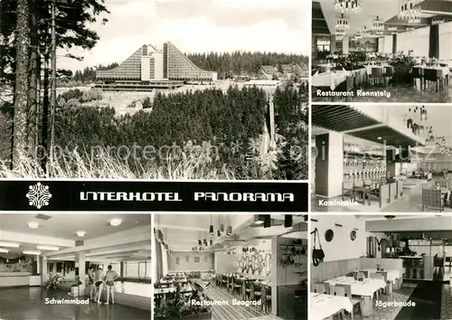 AK / Ansichtskarte Oberhof Thueringen Interhotel Panorama Restaurant Kaminhalle Schwimmbad Jaegerbaude Kat. Oberhof Thueringen