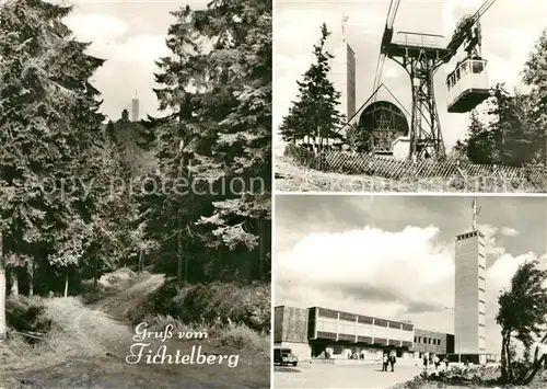 AK / Ansichtskarte Fichtelberg Oberwiesenthal Berghotel Turm Bergbahn Waldweg Kat. Oberwiesenthal