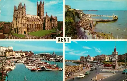 AK / Ansichtskarte Kent Cathedral Canterburry Harbour Ramsgate Lido Bathing Pool Cliftonville Clock Tower Marine Drive Margate