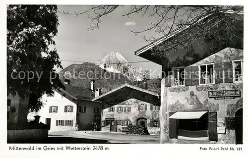 AK / Ansichtskarte Mittenwald Bayern mit Wetterstein Kat. Mittenwald