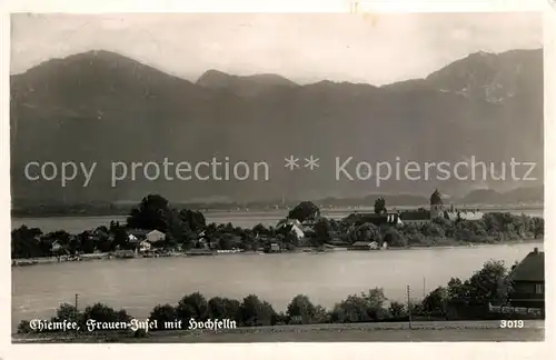 AK / Ansichtskarte Fraueninsel Chiemsee mit Hochfelln Kat. Chiemsee