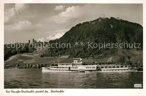 AK / Ansichtskarte Dampfer Seitenrad Drachenfels  Kat. Schiffe