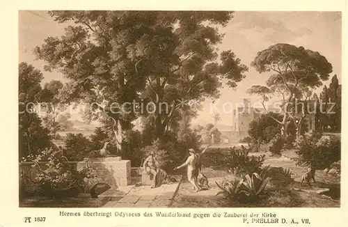 AK / Ansichtskarte Verlag Ackermann Kuenstlerpostkarte Nr. 1837 Friedrich Preller der aeltere Hermes uebergibt Odysseus das Wunderkraut Kat. Verlage
