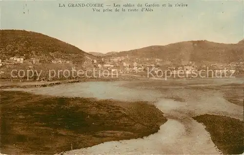 AK / Ansichtskarte La Grand Combe Les sables du Gardon et la riviere Vue prise de la route d Ales Kat. La Grand Combe