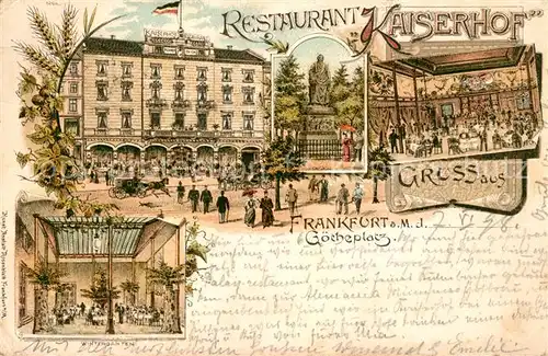 AK / Ansichtskarte Frankfurt Main Goetheplatz Restaurant Kaiserhof Kat. Frankfurt am Main