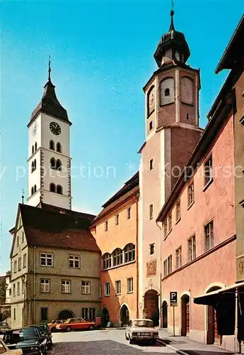 AK / Ansichtskarte Wangen Allgaeu Rathausturm Martinskirche Kat. Wangen im Allgaeu