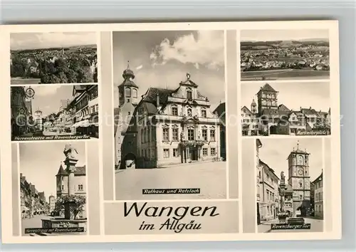 AK / Ansichtskarte Wangen Allgaeu Fliegeraufnahme Herrenstrasse Ravensburger Tor Rathaus Kat. Wangen im Allgaeu