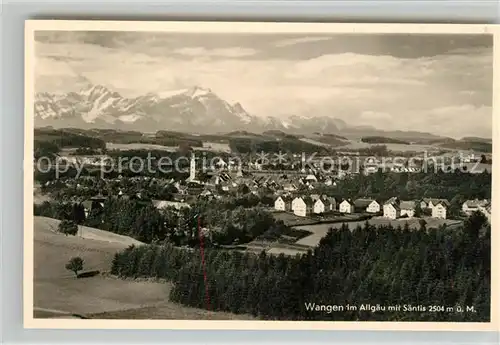 AK / Ansichtskarte Wangen Allgaeu Panorama mit Saentis Kat. Wangen im Allgaeu