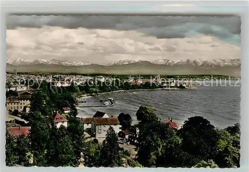 AK / Ansichtskarte Friedrichshafen Bodensee Panorama mit Alpen Kat. Friedrichshafen