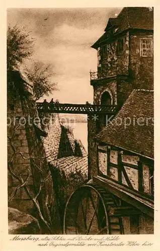 AK / Ansichtskarte Meersburg Bodensee Schloss Bruecke Muehle nach Originalgemaelde von Kuenstmaler Hoehn Kat. Meersburg