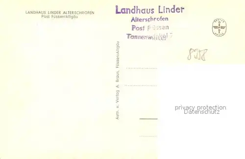 AK / Ansichtskarte Alterschrofen Landhaus Linder Kat. Schwangau