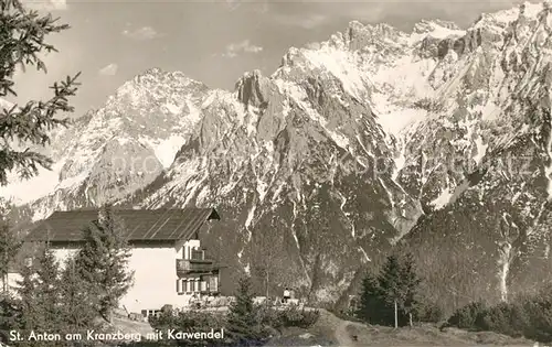 AK / Ansichtskarte St Anton Kranzberg Berghaus mit Karwendel Kat. Garmisch Partenkirchen