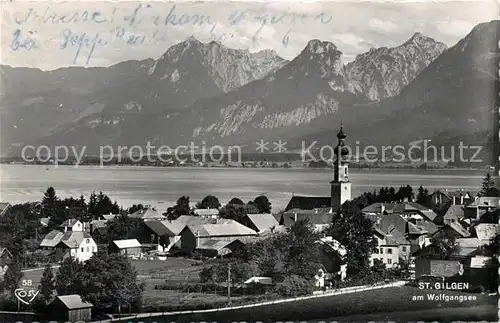 AK / Ansichtskarte St Gilgen Salzkammergut Ortsansicht mit Kirche Alpenpanorama Kat. St Gilgen Wolfgangsee