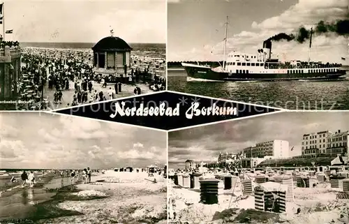 AK / Ansichtskarte Borkum Nordseebad Strand Pavillon Faehre Strandhotels Kat. Borkum