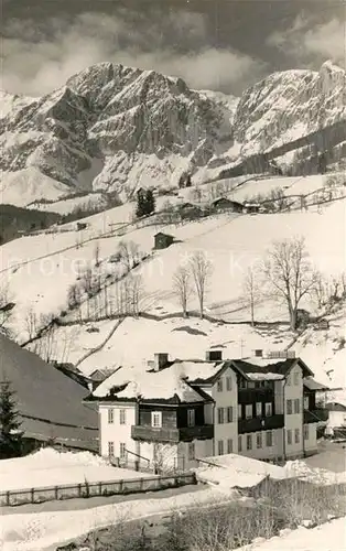 AK / Ansichtskarte Muehlbach Hochkoenig Ski und Bergsteigerheim Winterpanorama Alpen Kat. Muehlbach am Hochkoenig