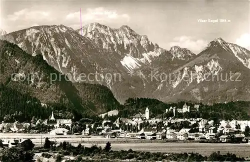 AK / Ansichtskarte Fuessen Allgaeu Gesamtansicht Luftkurort mit Alpenpanorama Kat. Fuessen