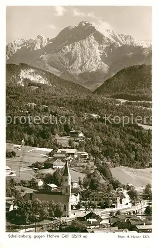 AK / Ansichtskarte Schellenberg Marktschellenberg gegen Hohen Goell Berchtesgadener Alpen Fliegeraufnahme
