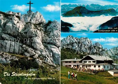 AK / Ansichtskarte Steinlingalm mit Kampenwand und Grossglockner