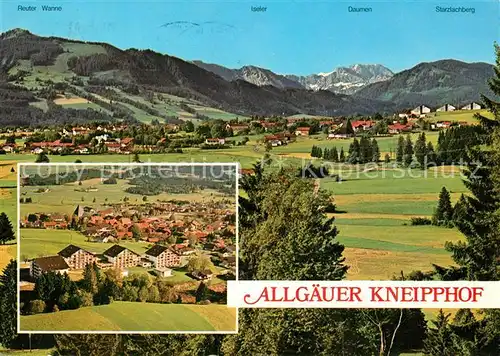 AK / Ansichtskarte Nesselwang Fliegeraufnahme mit Iseler Daumen Starzlachberg Allgaeuer Kneipphof Kat. Nesselwang