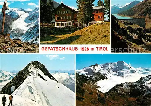 AK / Ansichtskarte Kaunertal Gepatschhaus mit oelgrubenjoch Wildspitze Weisseespitze und Kaunertalstausee Kat. Kaunertal