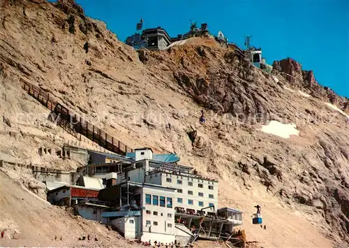 AK / Ansichtskarte Zugspitze Schneefernerhaus mit Gipfelblick und Bergstation Kat. Garmisch Partenkirchen