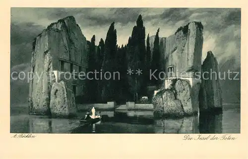 AK / Ansichtskarte Kuenstlerkarte A. Boecklin Die Insel der Toten Kat. Kuenstlerkarte
