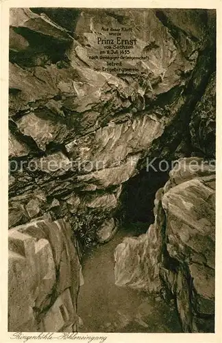 AK / Ansichtskarte Hoehlen Caves Grottes Prinzenhoehle Erzgebirge  Kat. Berge