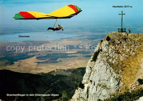AK / Ansichtskarte Drachenflug Drachenflieger Chiemgauer Alpen  Kat. Flug