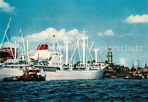 AK / Ansichtskarte Schiffe Ships Navires Hamburg Hafen Michaeliskirche 