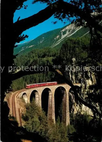 AK / Ansichtskarte Rhaetische Bahn Landwasser Viadukt Filisur Strecke Chur Engadin Kat. Eisenbahn