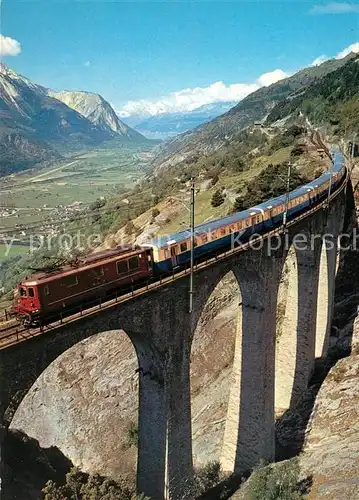 AK / Ansichtskarte Eisenbahn Bern Loetschberg Simplon Bahn Luogelkinviadukt Kat. Eisenbahn