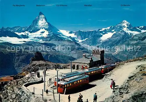 AK / Ansichtskarte Gornergratbahn Zermatt Station Gornergrat Matterhorn Dt. Blanche  Kat. Gornergrat